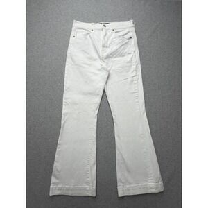 Veronica Beard Carson Ankle Flare Jeans Womens 30 White High Rise 32x25.5